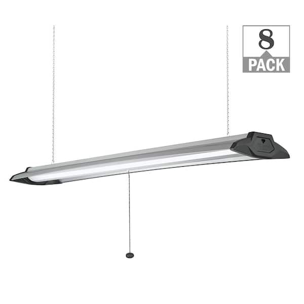 Commercial Electric 4 ft. 96-Watt Equivalent High Output 5500 Lumens Integrated LED Black Gray High Bay Light Linkable 4000K (8-Pack)