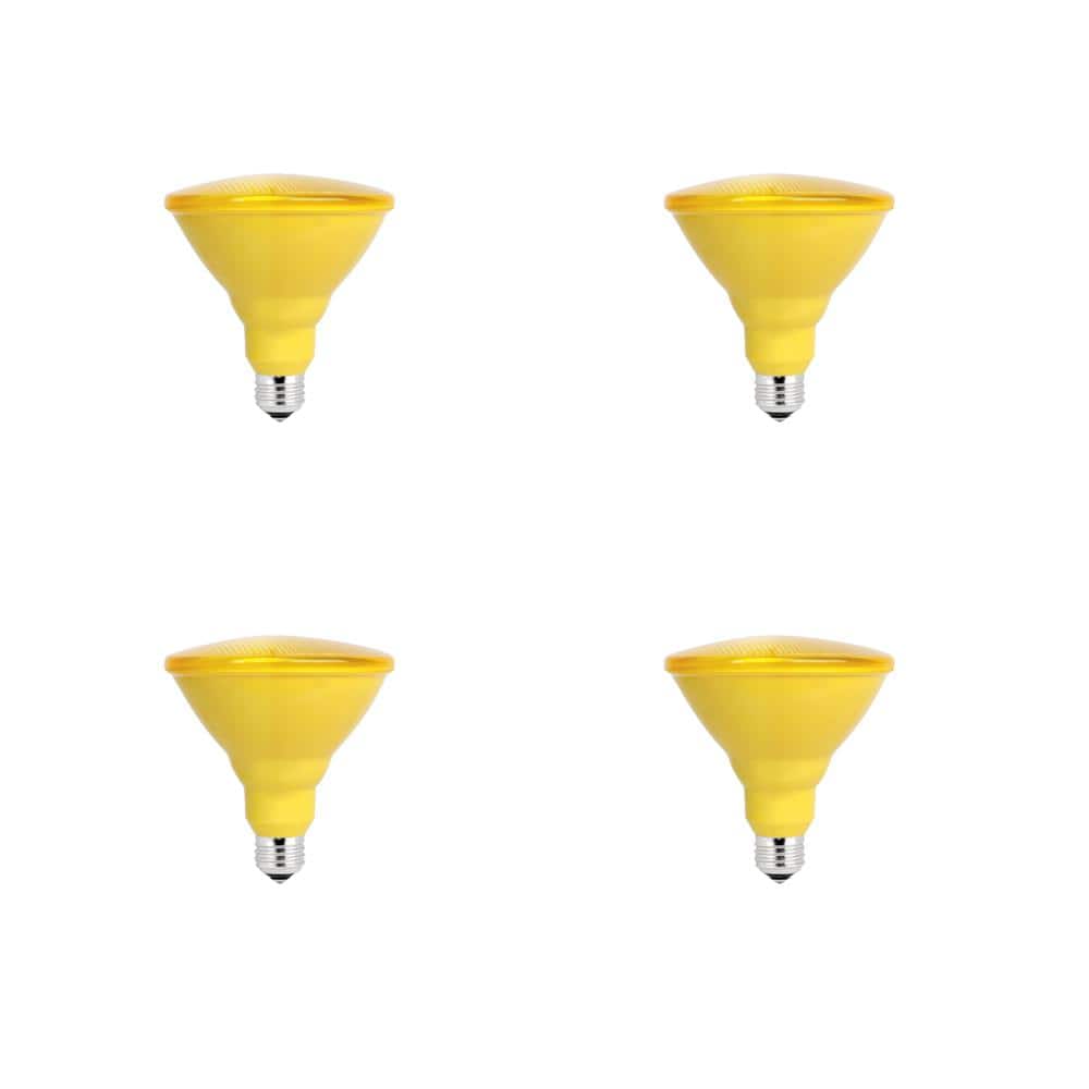 90-Watt Equivalent PAR38 Weatherproof Outdoor Landscape Yellow Color E26 Medium Base FLood LED Light Bulb (4-Pack) price history on PriceWatchPro