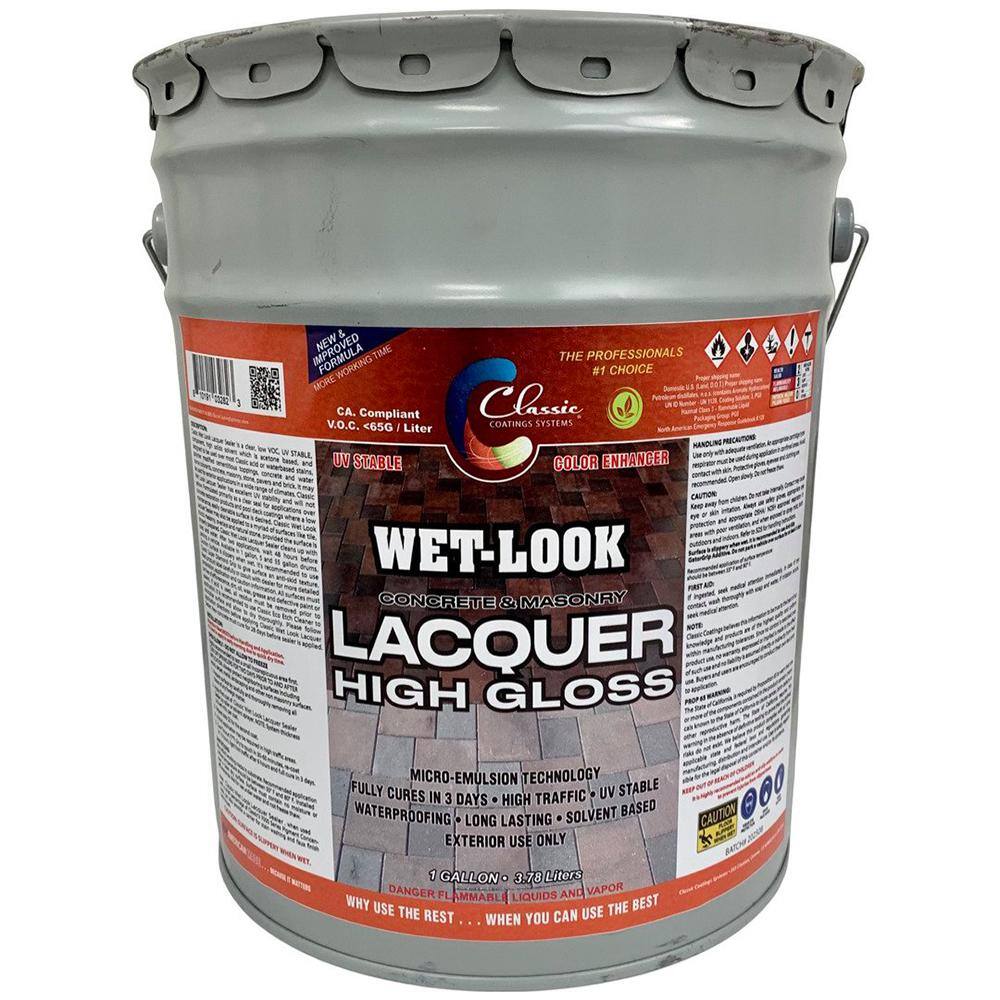 Glaze 'N Seal 5 gal. Clear Wet Look Concrete and Masonry Lacquer Sealer 124  - The Home Depot