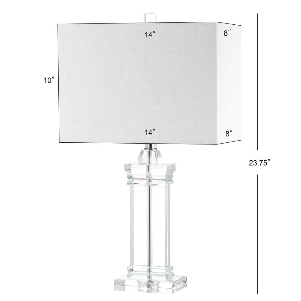 Ophelia 24.5" Crystal Table Lamp with White Cotton Shade