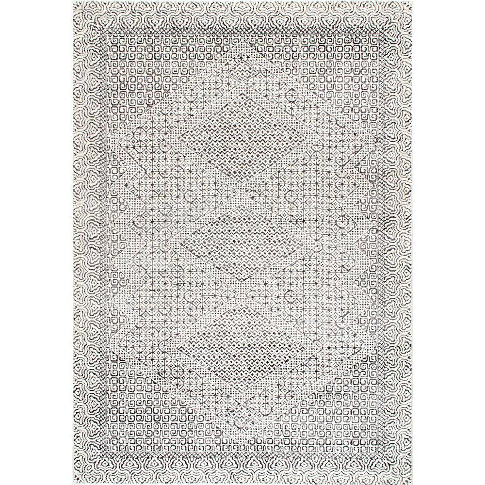 Reversible Gray Synthetic Moroccan Area Rug 62"x26"