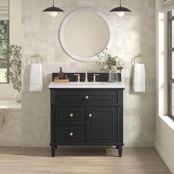 Lorelai 35.88 in. W x 23.5 in. D x 32.88 in. H Bath Vanity Cabinet Without Top in Black Onyx