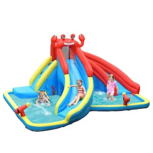 Multi-Color Inflatable Water Slide Crab Dual Slide Bounce House Splash Pool without Blower