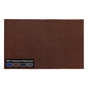 A1HC All Weather Durable Polypropylene Brown 36 in. x 60 in. Non Slip Backing Rubber Door Mat