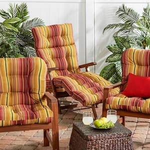Kinnabari Stripe Outdoor Chaise Lounge Cushion