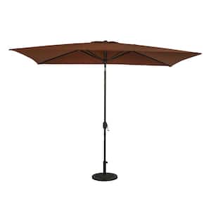 Bimini 6.5 ft. x 10 ft. Polyester Rectangle Market Patio Umbrella in Coffee