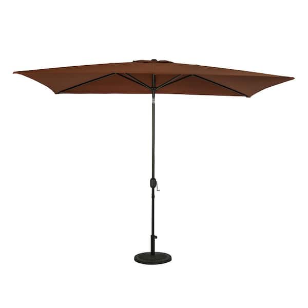 Island Umbrella Bimini 6.5 ft. x 10 ft. Polyester Rectangle Market Patio Umbrella in Coffee