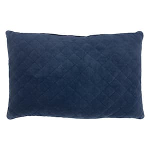 Bella Navy Decorative Polyester 24 in. x 16 in. Throw Pillow