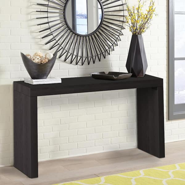 Marley Forrest 58 in. Black Standard Rectangle Wood Console Table