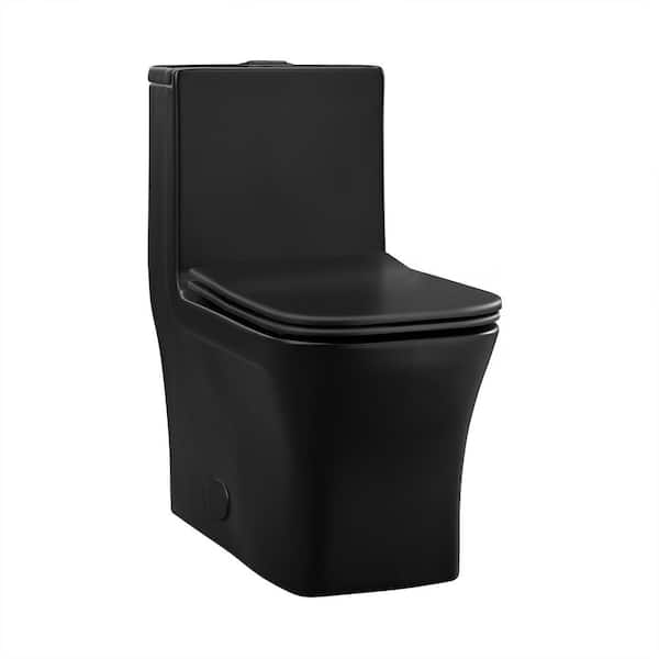 Swiss Madison Concorde One-Piece 1.6 GPF Dual Flush Square Toilet in Black