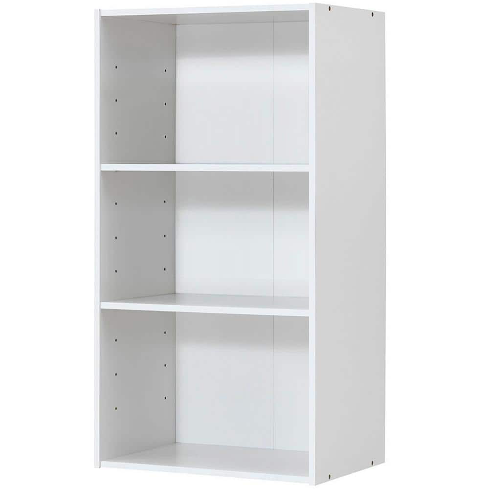 17 in. White MDF 3-Tier Storage Cabinet Multi-functional Display Open shelf Bookcase price history on PriceWatchPro