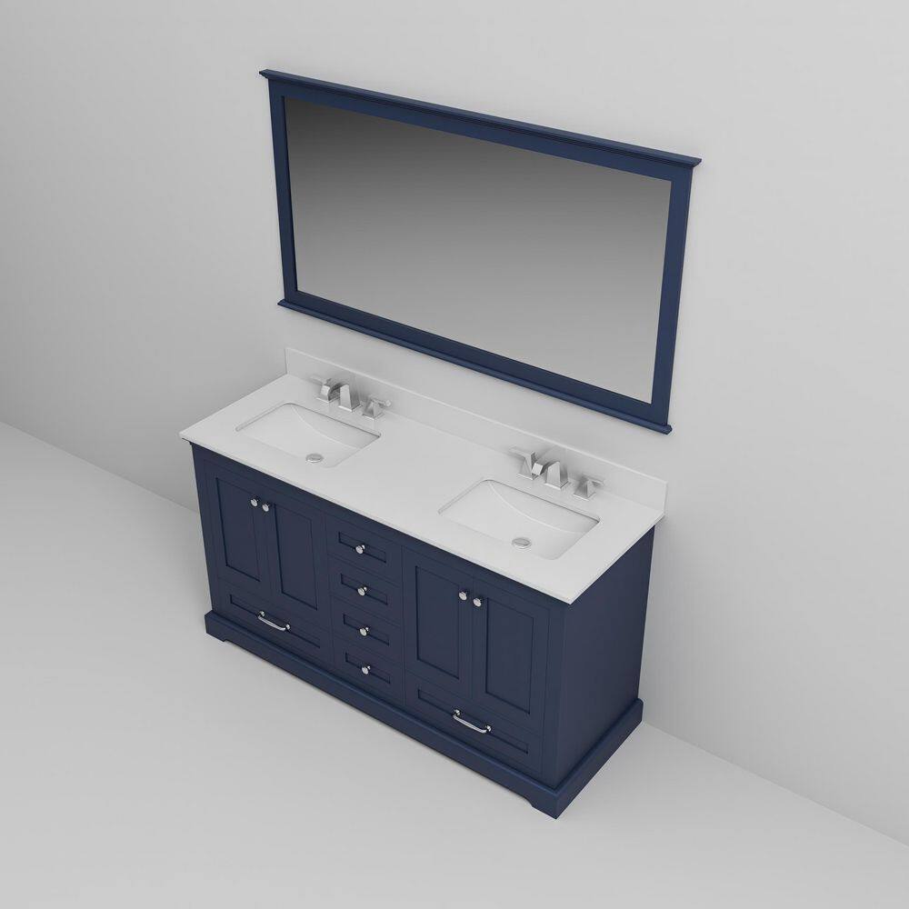 Dukes 59" Freestanding Double Vanity Cabinet in Navy Blue