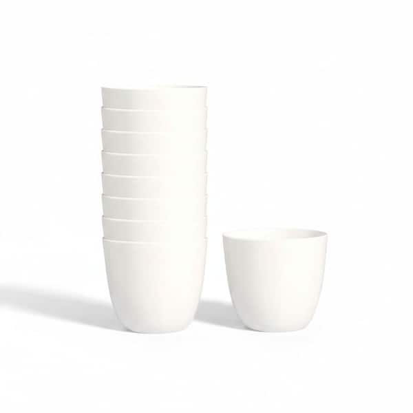 8 Pack 5.5" White Plastic Planters, Modern Indoor Plant Pots with ...