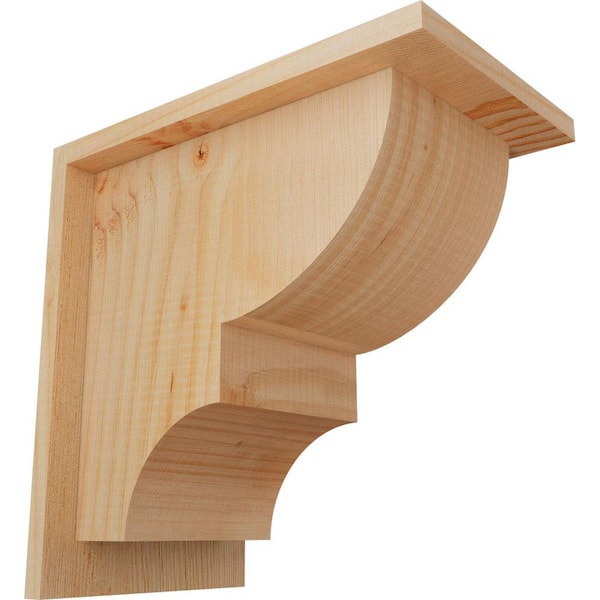 Ekena Millwork 7-1/2 in. x 12 in. x 12 in. Douglas Fir Ridgewood Smooth Corbel with Backplate