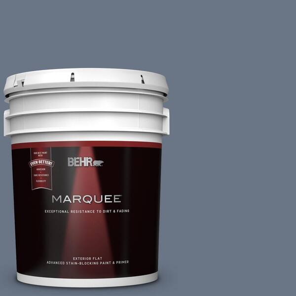 BEHR MARQUEE 5 gal. #UL240-4 Lunar Shadow Flat Exterior Paint and Primer in One