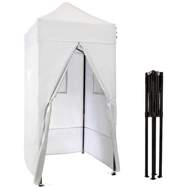 3.9 ft. x 3.9 ft. Pop Up Privacy Tent Canopy, White