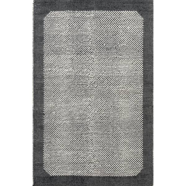 nuLOOM Branna Dark Gray 8 ft. x 10 ft. Solid Wool Area Rug