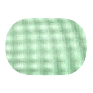 Fishnet 17 in. x 12 in. Green Ash PVC Covered Jute Oval Placemat (Set of 6)