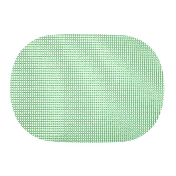 Kraftware Fishnet 17 in. x 12 in. Green Ash PVC Covered Jute Oval Placemat (Set of 6)