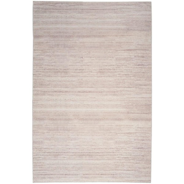 Nourison Washable Essentials Ivory Mocha 4 ft. x 6 ft. All-over design Contemporary Area Rug