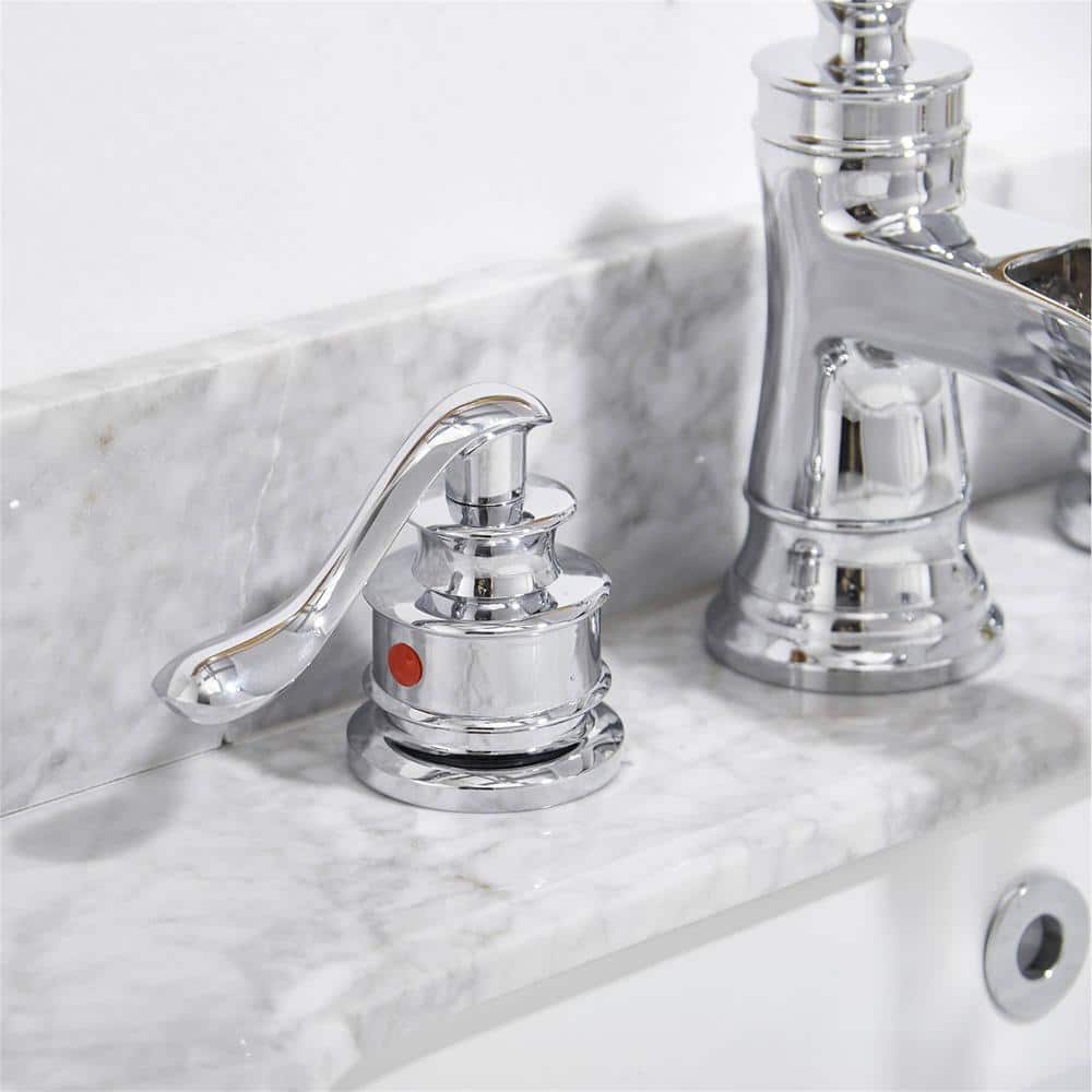 Polished Chrome 8-Inch Double Handle Waterfall Bathroom Faucet