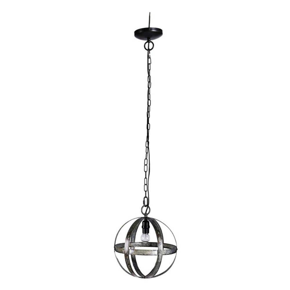 Amucolo 1Light Gray Metal Chandelier, Hanging Light Fixture with