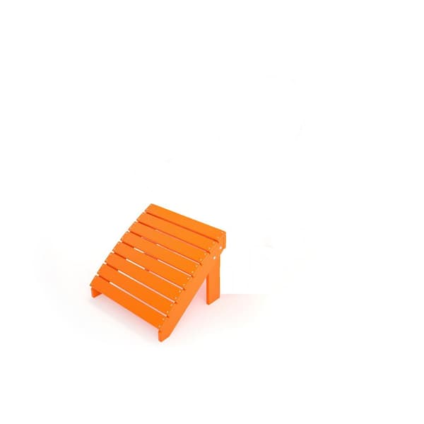 Frog Furnishings Plastic Outdoor Ottoman Adirondack Orange Recycled