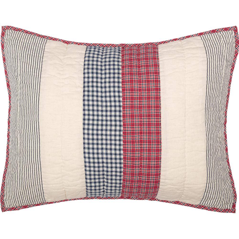 Hatteras Red and Blue Cotton Patchwork Standard Sham
