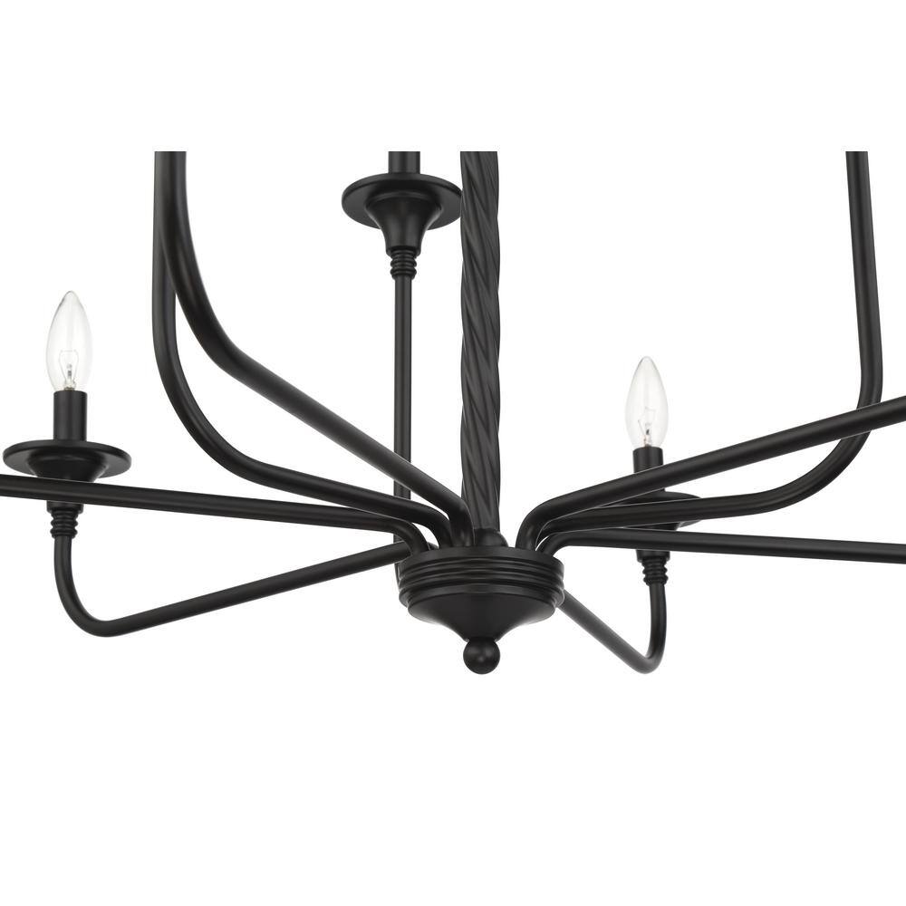 Flat Black 8-Light Candle Style Chandelier