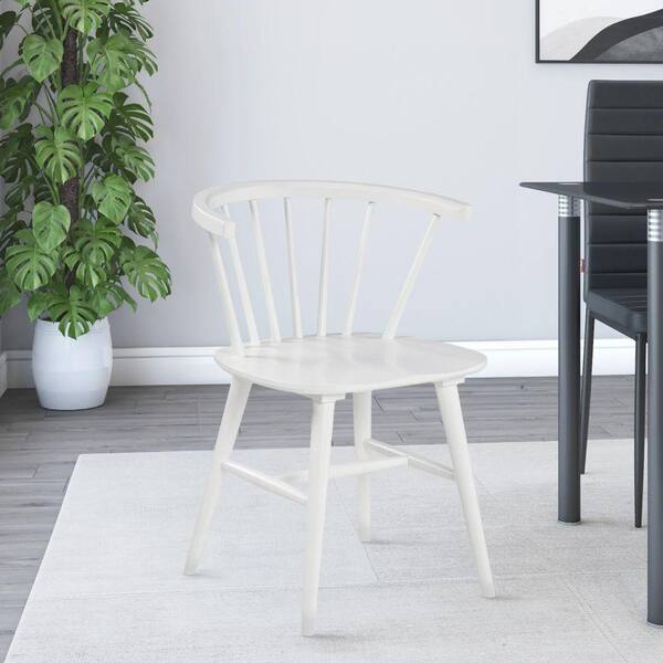 White spindle discount back dining chair