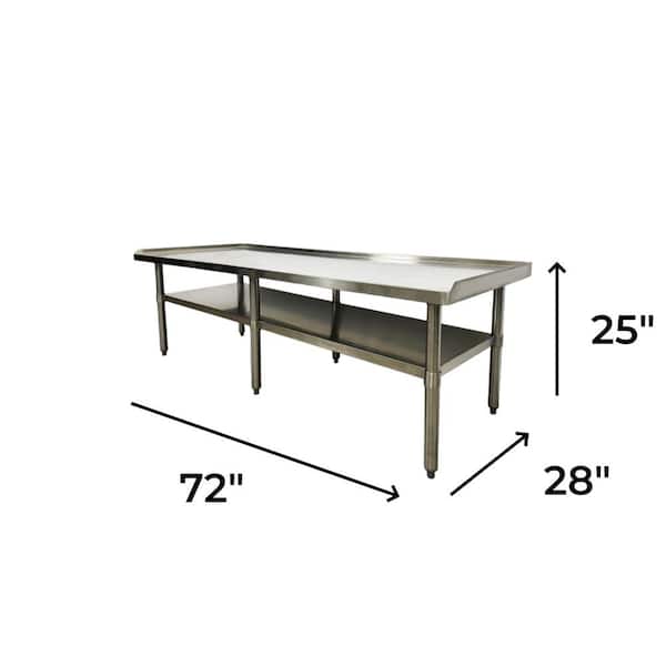 NSF 72 in. Kitchen Prep Table All Stainless Steel Base Equipment Stand