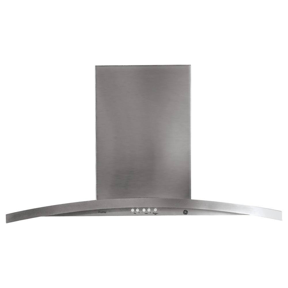 GE Profile 36 in. 420 CFM Ducted Wall Mount Range Hood in Stainless Steel, Silver