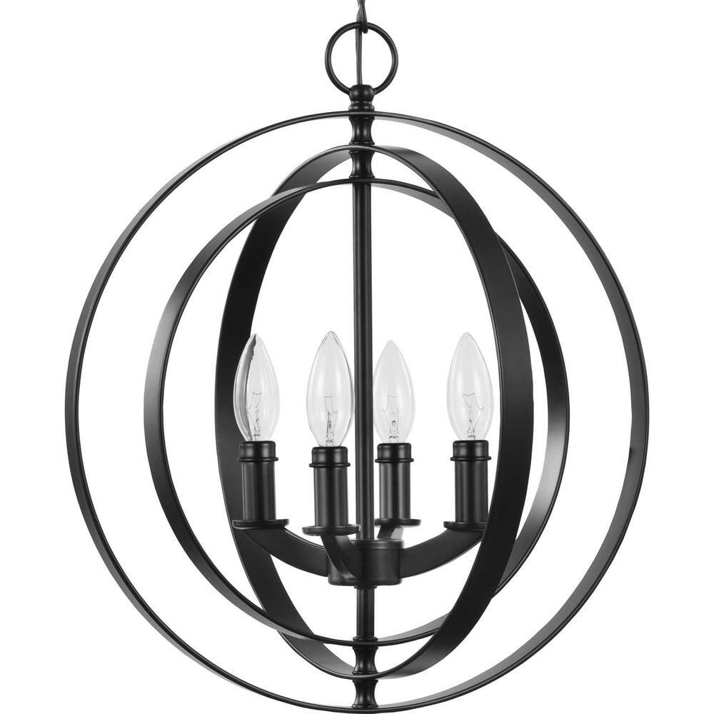 Equinox Black and Nickel 4-Light Globe Pendant