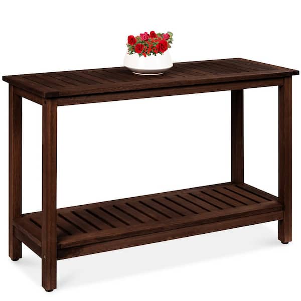 Best Choice Products 48 in. Espresso Brown 30 in. H Rectangular Wood Console Table