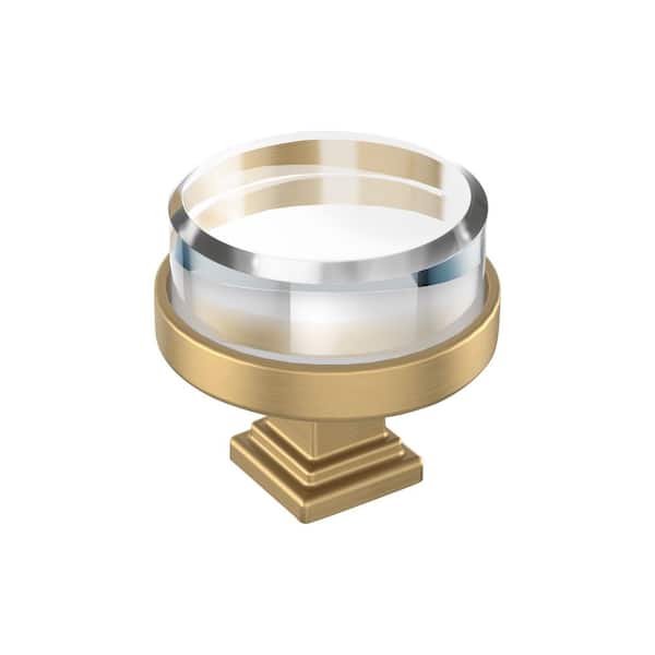 Glacio 1-1/2 in. (38mm) Diameter Clear/Champagne Bronze Round Cabinet Knob