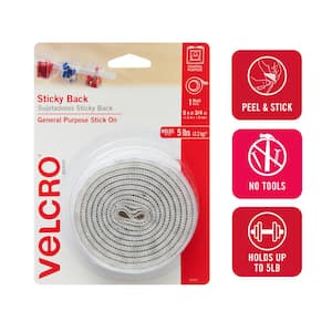 VELCRO Brand 2pk Heavy Duty White Stick On Strips 50mm x 100mm, Hook And  Loop Tape Self Adhesive Strips, Industrial Extra Strong Double Sided Sticky