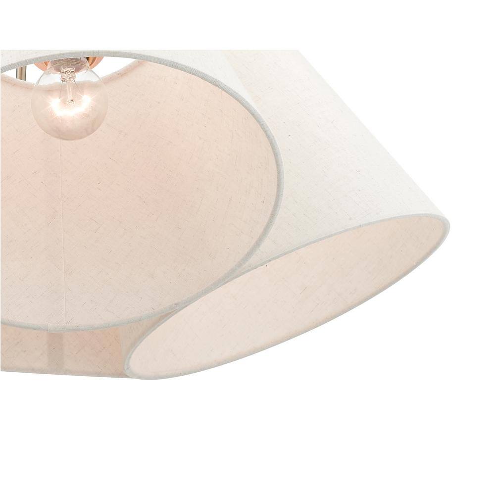 Prato Modern 4-Light Chandelier with Oatmeal Fabric Shade