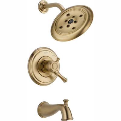 Cassidy 1-Handle H2Okinetic Tub and Shower Faucet Trim Kit Only in Champagne Bronze (Valve Not Included)