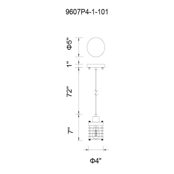 Bray 1 Light Down Mini Pendant With Black Finish