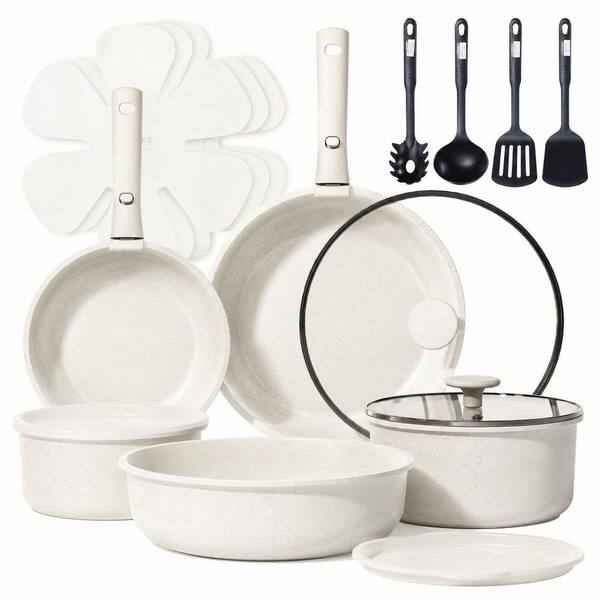 19-Piece Nonstick Cookware Set with Detachable Handle, Oven Safe Pots and Pans for Induction