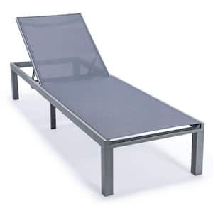 Marlin Grey Aluminum Outdoor Lounge Chair in Dark Grey