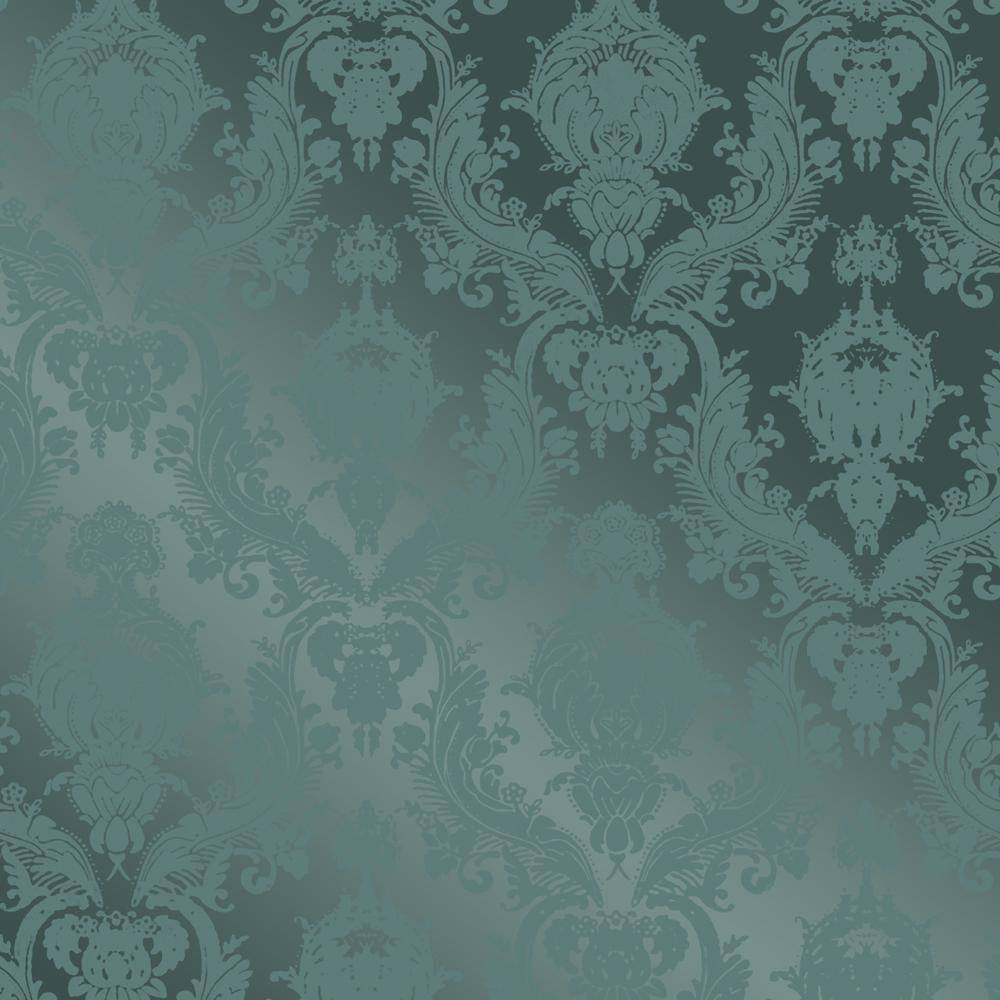 Tempaper Damsel Teal Removable Peel and Stick Vinyl Wallpaper, 28 sq. ft. DA15257 The Home Depot