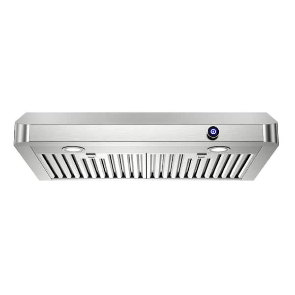 30 in. 900 CFM Ducted Under Cabinet Range Hood with 3-Way Venting, LED Lights and Knob Control in Stainless Steel