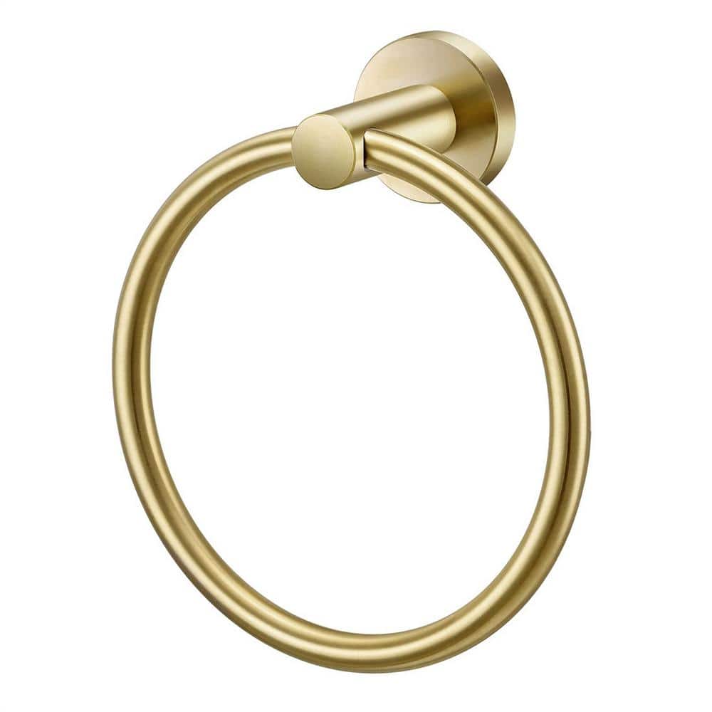 Wall Mounted Round Stainless Steel Towel Ring Towel Storage Hanger in Brush