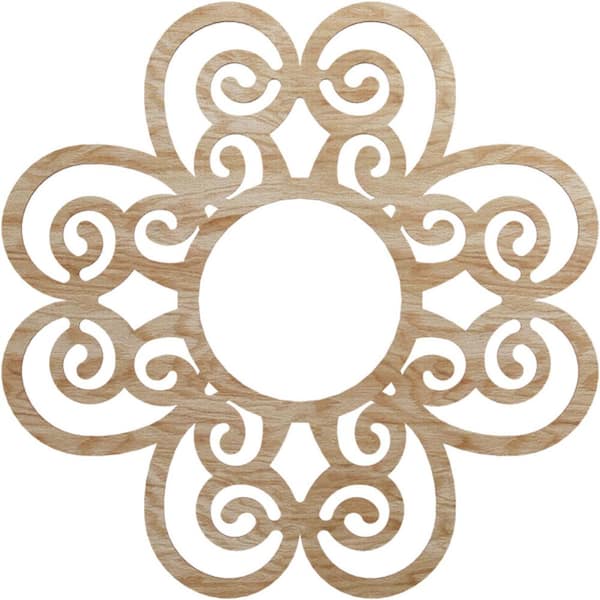 Ekena Millwork 0.25 in. x 28 in. x 28 in. Wood (Red Oak) Medallion Moulding