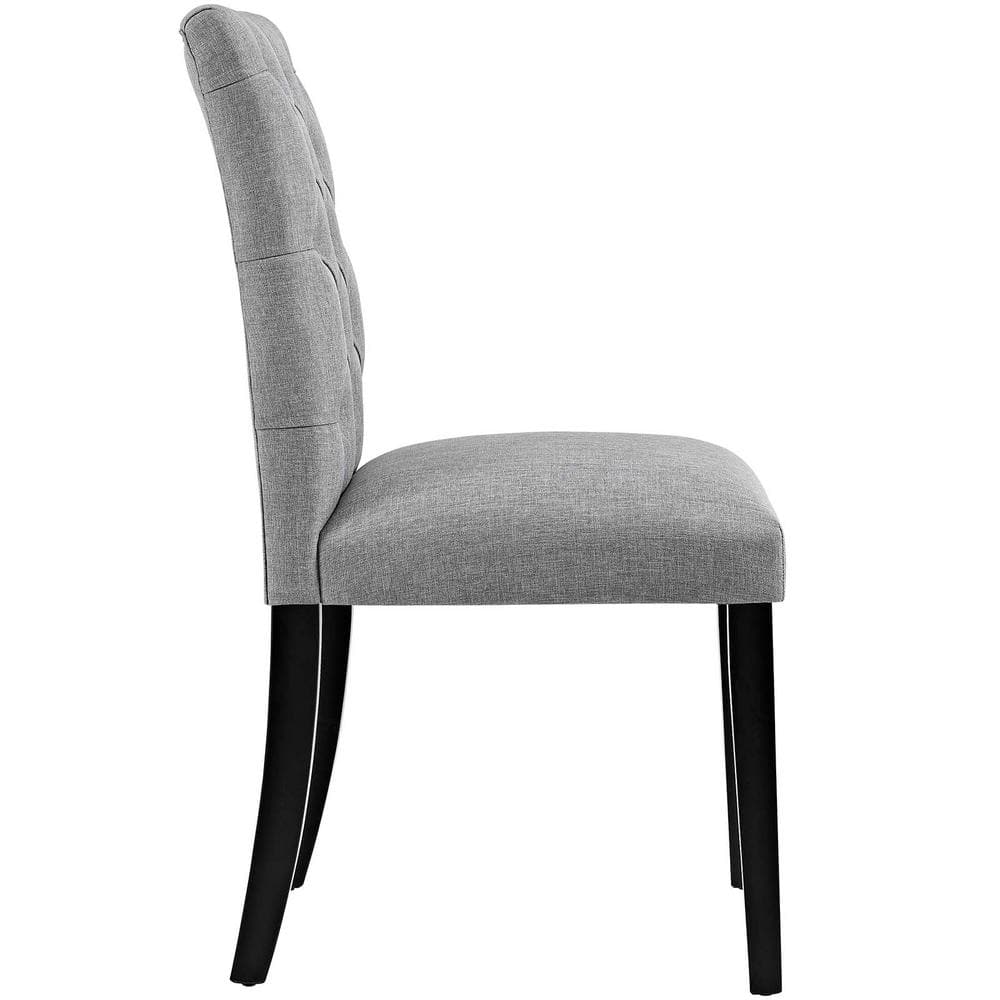 Elegant Gray Tufted Upholstered Parsons Dining Chair with Tapered Wood Legs