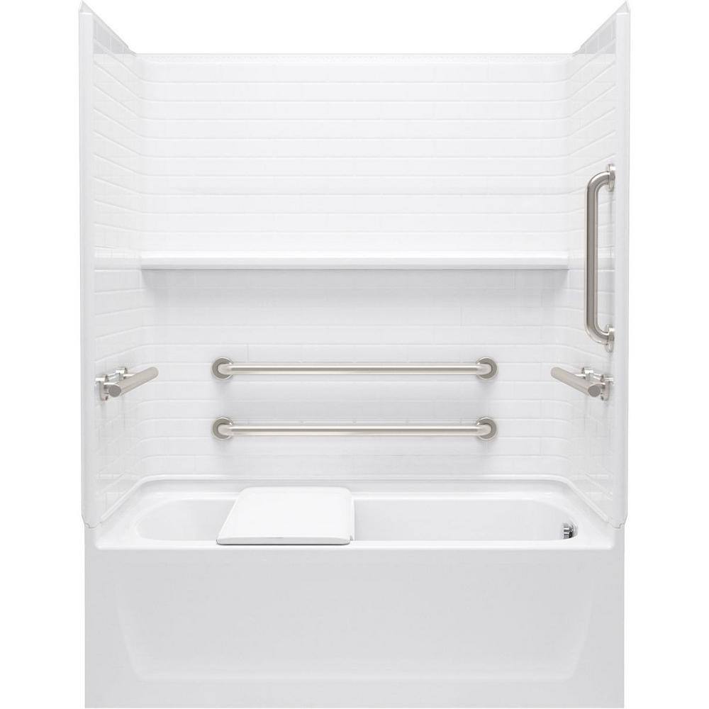 Sterling Traverse 60 in. x 32 in. x 77 in. 4Piece Vikrell Bath and