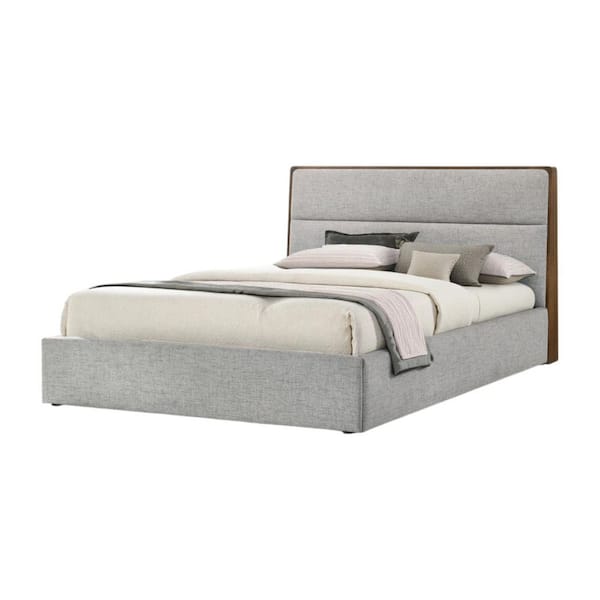 Brown Wood Frame Queen Panel Bed
