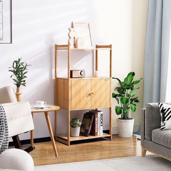 Wooden Free Standing Shelving, Mid-Century Shelving, Unit with Storage Space