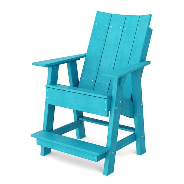 Wildridge Contemporary Aruba Blue Plastic Outdoor High Adirondack Chair